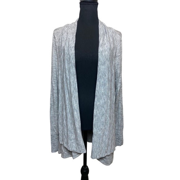 Athleta Sweaters - Athleta Pranayama Wrap Cardigan Heathered Grey Open Front Pockets S/777944 Large